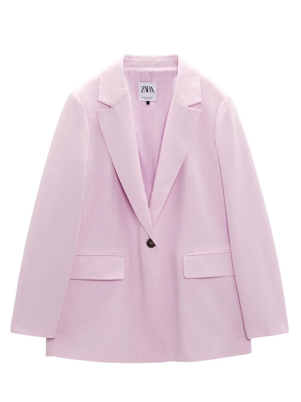 Zara Women's Lavender Pink Single-Button Blazer
